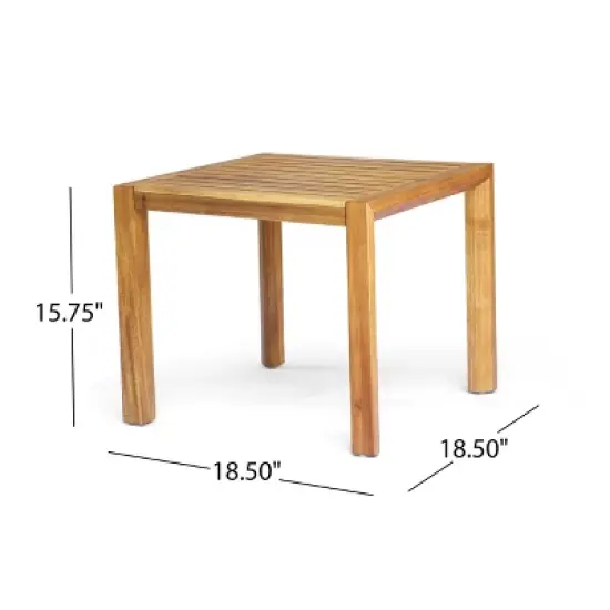 GDFStudio Ludwig Outdoor Acacia Wood 3 Piece Chat Set with Cushions image {2}