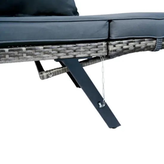 Whisen Wicker Patio Foldable Bench image {11}