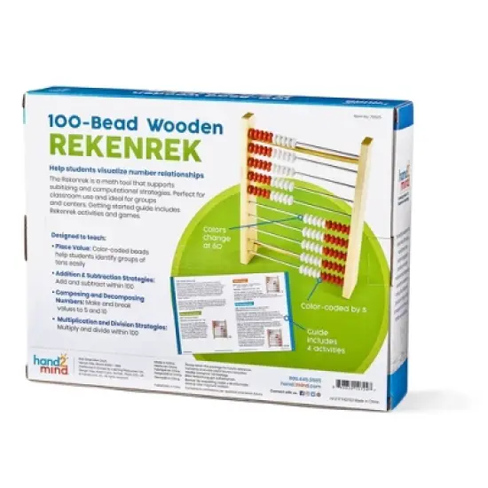 hand2mind 100-Bead Wooden Rekenrek image {1}