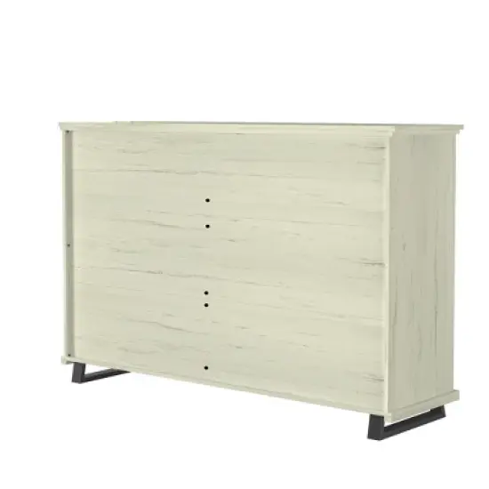 Festivo 2pc Contemporary 9 Drawer Dresser and 24 inch 5 Drawer Chest Set Saw Cut Off-White: Meets ASTM Safety, Bedroom Storage image {8}