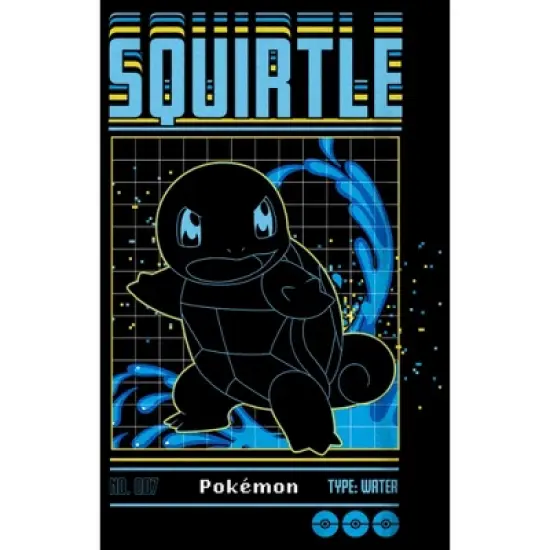 Boy's Pokemon Squirtle Retro Grid T-Shirt image {1}