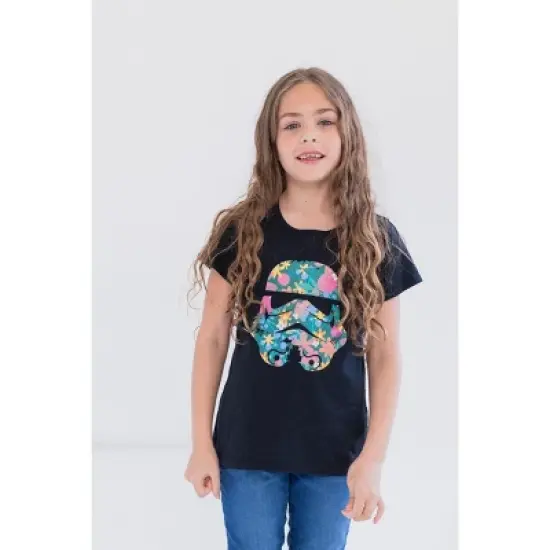 Star Wars Stormtrooper C-3PO R2-D2 Girls 3 Pack Graphic T-Shirts Little Kid to Big Kid image {1}