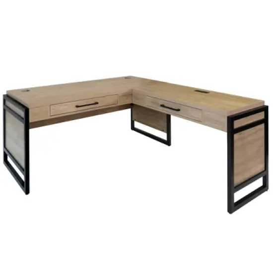 Mason Modern Wood Laminate Open L Desk - Martin Furniture image {12}