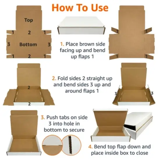 UOFFICE Bulk Pack of 50 White Corrugated Mailer and Literature Boxes (11" x 8.75" x 2") image {6}