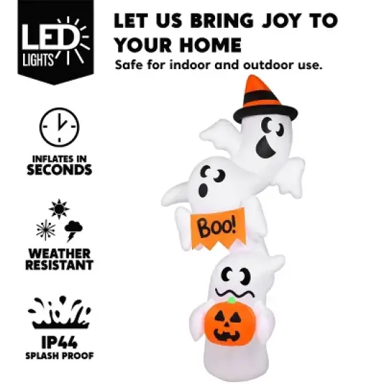 Joyfy 9FT Halloween Inflatable Outdoor Decorations, Overlap Ghost Inflatable with LEDs for Halloween Indoor Outdoor Yard Garden Lawn Party Decoration image {2}