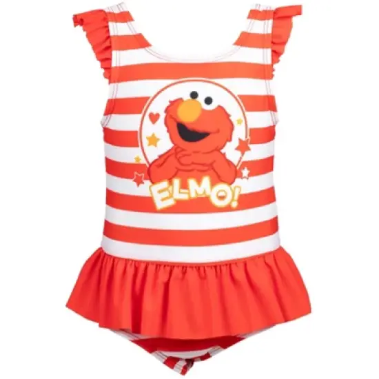 Sesame Street Elmo Girls One Piece Bathing Suit Toddler image {9}