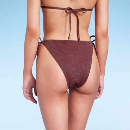 Women's Side-Tie High Leg Extra Cheeky Bikini Bottom - Wild Fable&trade; Brown image {1}