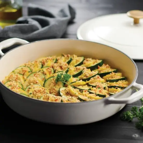 Tramontina 4qt Enameled Cast Iron Covered Braiser - Latte image {9}