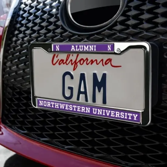 Northwestern University Alumni Logo Full Size Standard License Plate Metal Frame image {2}