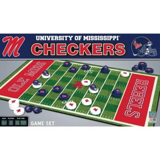 MasterPieces Officially licensed NCAA Ole Miss Rebels Checkers Board Game for Families and Kids ages 6 and Up image {1}