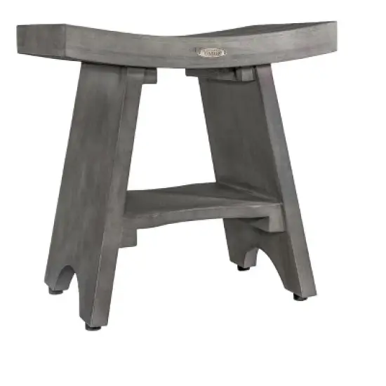 DecoTeak&reg; Serenity&reg; 18" Teak Wood Shower Bench with Shelf in Woodland Brown Finish image {9}