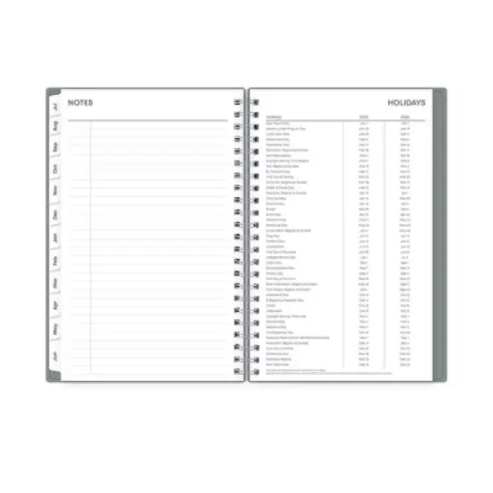 Blue Sky 5"x8" 2025-2026 Weekly/Monthly Wirebound Planner Gray Double Pockets image {7}
