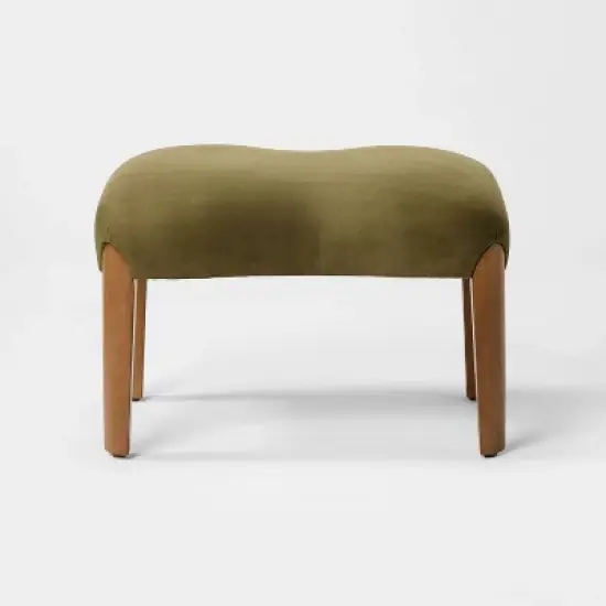 Wood Leg Ottoman Green - Threshold&trade; designed with Studio McGee image {2}