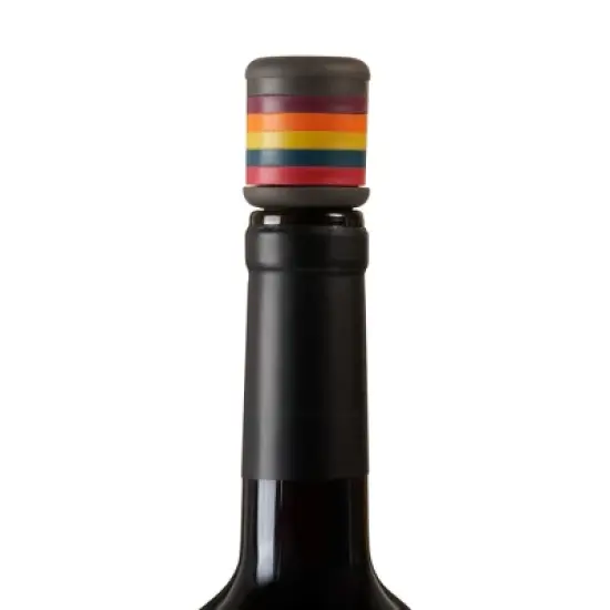 Innovine Wine Stopper & Decorative Glass Charms, Food-Safe Silicone, Fits Corked and Screw-Top Bottles, 7-Piece Set, Vibrant Colors image {3}