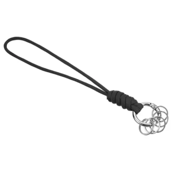 Unique Bargains Braided Wrist Strap Key Whistle Wallet Badge Lanyards 8.3" with Spring O Rings image {6}