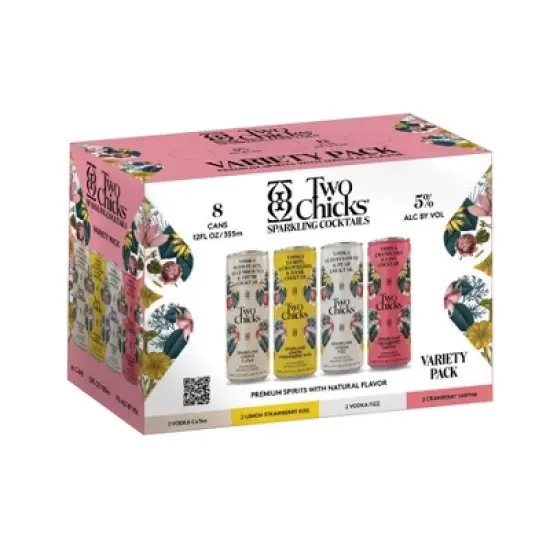 Two Chicks Cocktails Vodka Variety - 8pk/355ml Cans image {1}