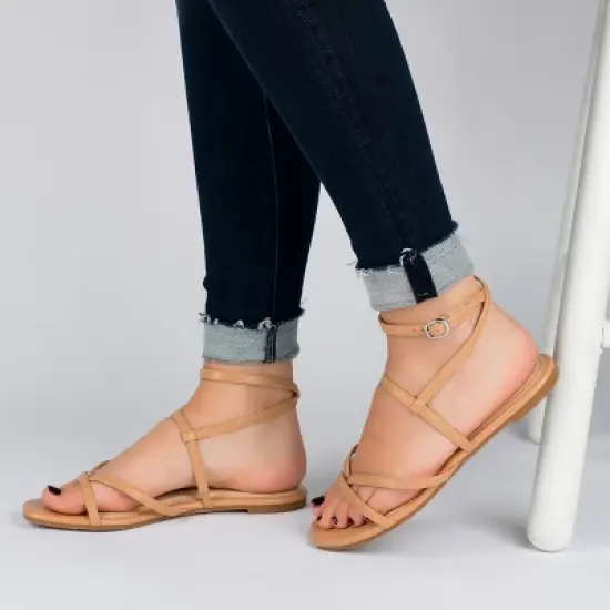 Journee Collection Womens Serissa Multi Strap Flat Sandals image {8}