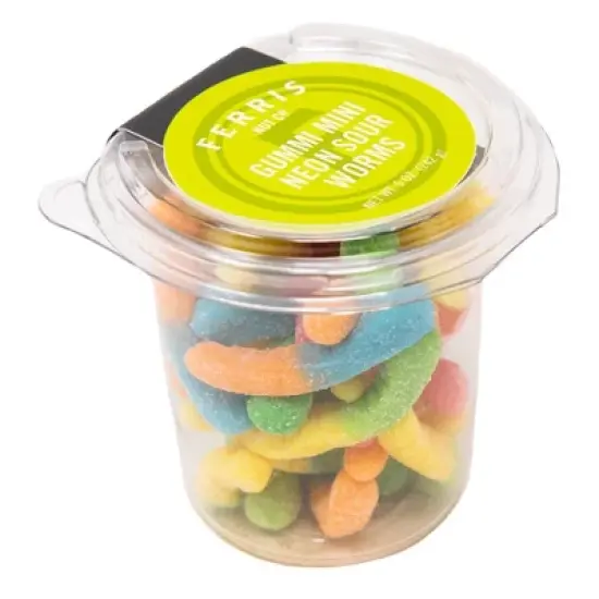 Ferris Nut Co. Mini Neon Sour Gummy Worms - Case of 12/5 oz image {1}