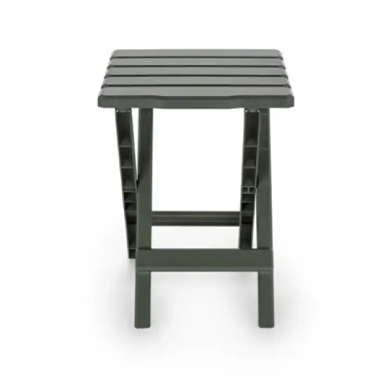 Camco Adirondack Portable Outdoor Camping Small Weatherproof Rustproof Durable Plastic Folding Side Table for Indoor and Outdoor Use, Sage image {2}