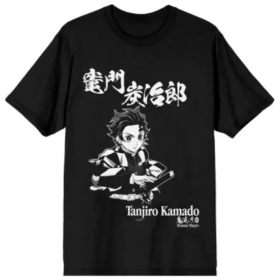 Demon Slayer Tanjiro Graphic Crew Neck Short Sleeve Men's T-shirt image {3}