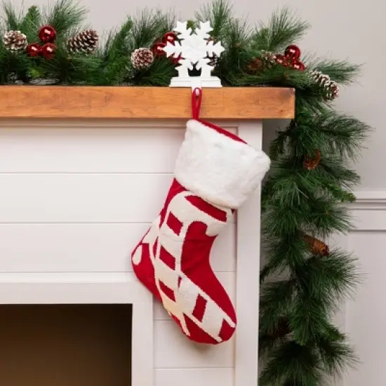 Northlight Reindeer and Snowflake Embroidered Christmas Stockings - 20" - Set of 3 image {3}