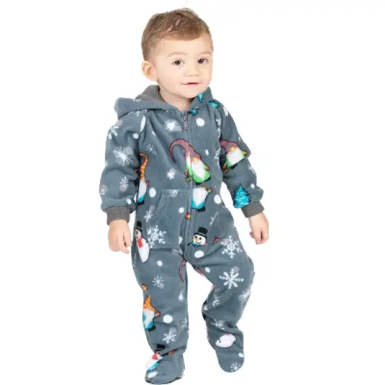 Footed Pajamas - Merry Gnomes Infant Hoodie Fleece Onesie image {1}