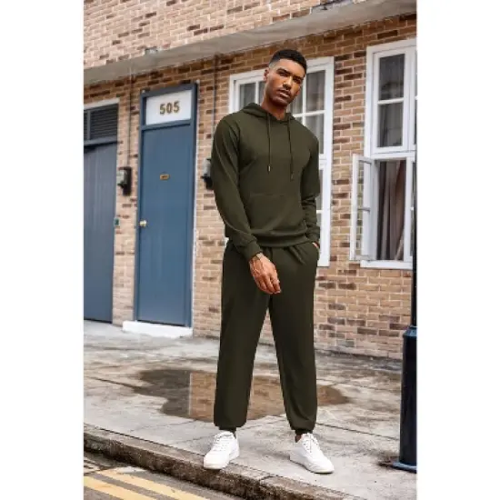 COOFANDY Men's Tracksuit 2 Piece Hoodie Athletic Sweatsuits Casual Jogging Suit Sets image {1}