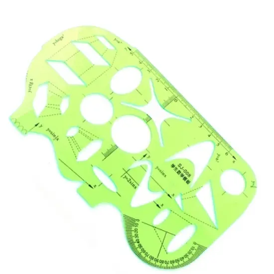 Unique Bargains Learning Math Drawing Plastic Protractor Template Ruler Clear Green image {2}