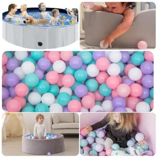 TopComfy Baby and Toddler Learning Toy Ball Pit Balls Safe Durable Play Balls for for Indoor Outdoor Play, Purple, 2.2"*2.2"*2.2" image {2}