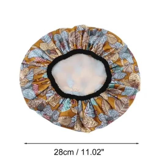 Unique Bargains Women's Leaves Bath Cap 1 Pc image {1}