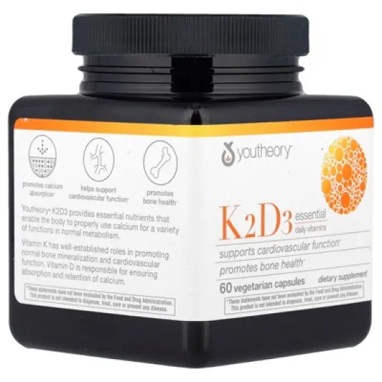 Youtheory K2D3 Essential Daily Vitamins, 60 Vegetarian Capsules image {4}