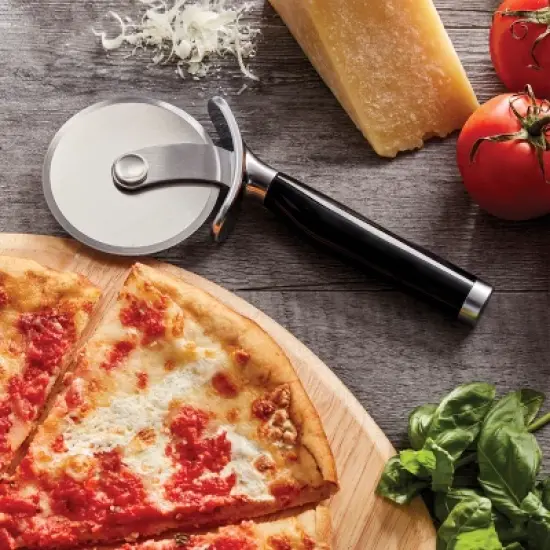 KitchenAid Stainless Steel Pizza Wheel: Black Pizza Slicer with Finger Safety Guard, Dishwasher-Safe, 9" Height image {2}