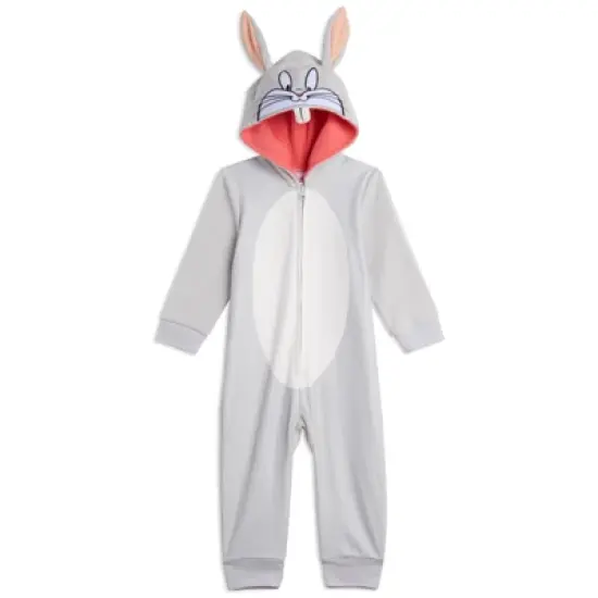 LOONEY TUNES Buggs Bunny Girls Zip Up Costume Pajama Coverall Toddler image {8}