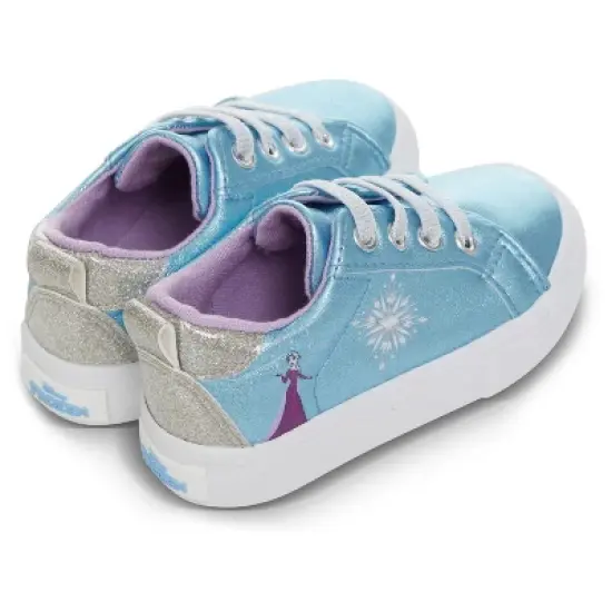Frozen's Magical High Top Shoes for  Girls - Disney's Elsa, Anna, Olaf Adventure Blue Lace Up Sneakers (Light Blue, 5) image {5}
