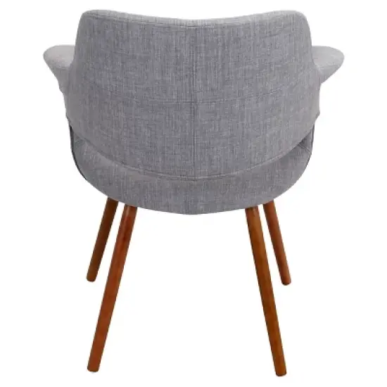 Vintage Flair Mid Century Modern Walnut Wood Legged Dining Chair Polyester/Light Gray - LumiSource image {5}