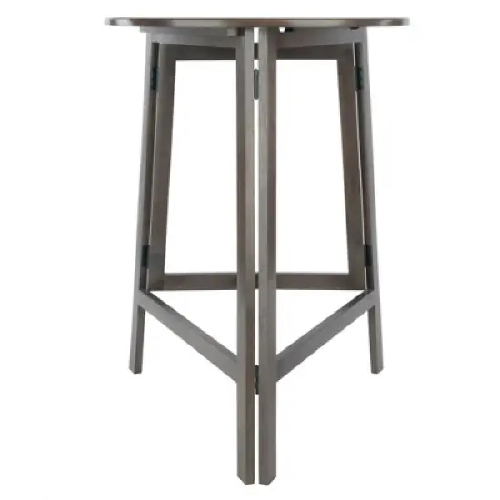 Torrance High Round Bar height Table Oyster Gray - Winsome image {7}