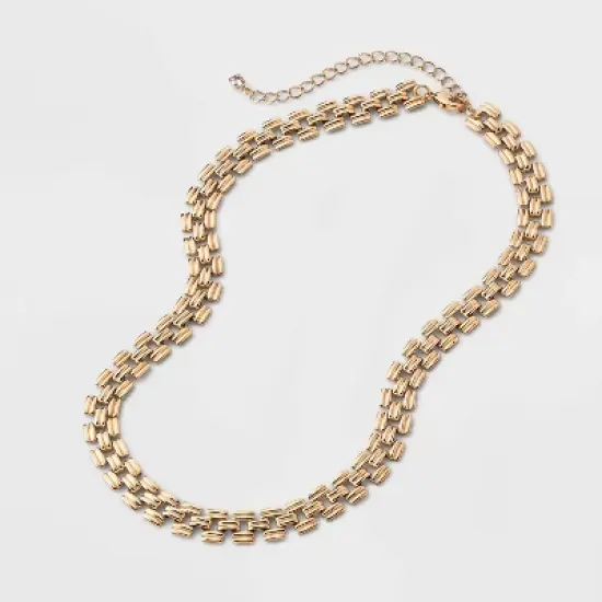 Watchband Chain Necklace - A New Day&trade; Gold image {2}