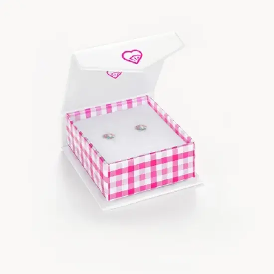 Girls' Two Tone Colorful Butterfly Screw Back 14k Gold Earrings - In Season Jewelry image {4}