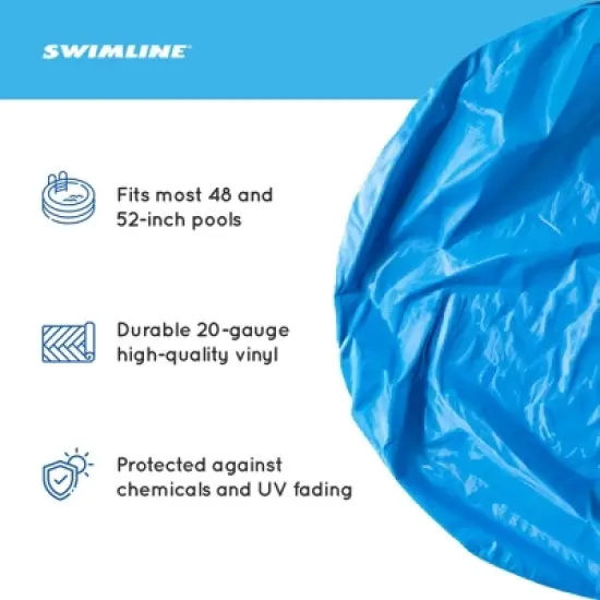Swimline LI244820 24' Solid Blue Round Above Ground Swimming Pool Overlap Liner image {2}