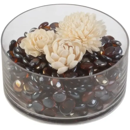 Home-Complete 10.47 lbs  .75" Marbles Fire Glass Amber image {6}