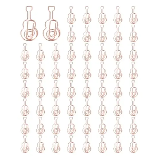Unique Bargains Metal Decorative Cute Guitar Shape Paper Clip Clamp for Home Office Supplies 60 Pcs image {6}