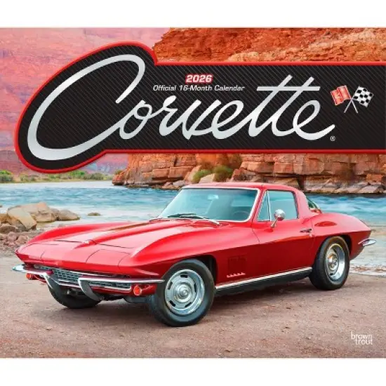BrownTrout Corvette 2026 14"x24" Hanging Deluxe Wall Calendar Plastic-Free image {9}