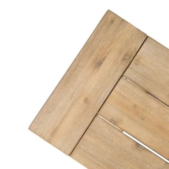GDFStudio Betteravia Outdoor Acacia Wood Dining Bench, Brushed Gray/Brushed Mahogany image {6}