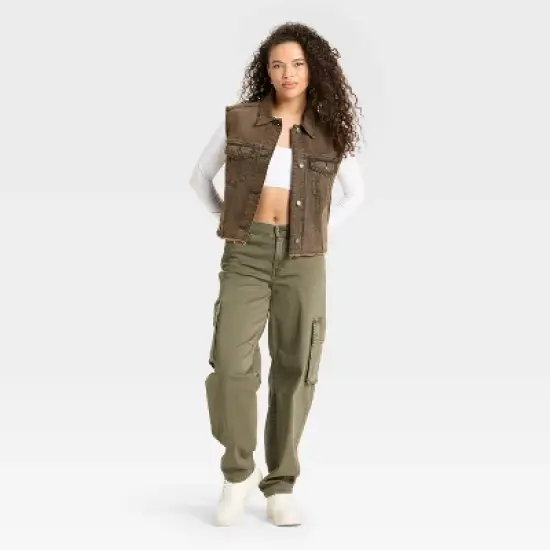 Women's Denim Oversized Trucker Vest - Wild Fable&trade; image {2}