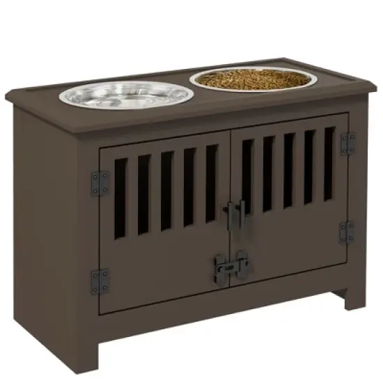 Kumasinova Large Dog Food Storage Container,Elevated Dog Bowls with Storage Cabinet Containing Large 37L Capacity,Raised Dog Bowl Stand image {6}