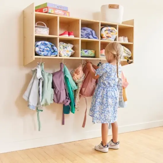 ECR4Kids 10-Section Hanging Coat Locker with Shelf image {4}