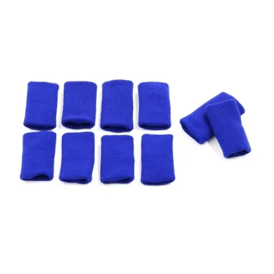 Unique Bargains 10pcs Blue Cotton Stretch Sport Anti-dislocation Protector Finger Sleeve Support image {2}