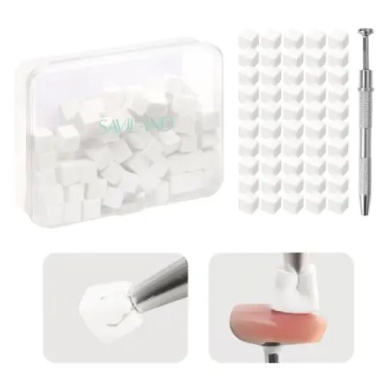 SAVILAND Pro Ombre Sponge Kit - 100-Count Gradient Tools w/Tweezer Pen for Aura Nails Salon & DIY. (Multicolor) image {7}