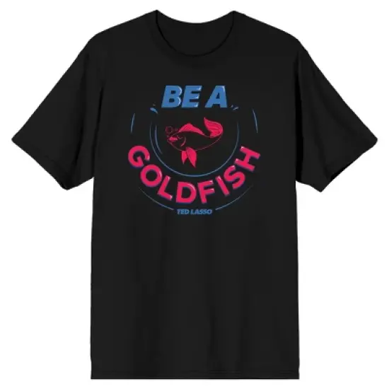 Ted Lasso Be A Goldfish Men's Black T-Shirt image {3}