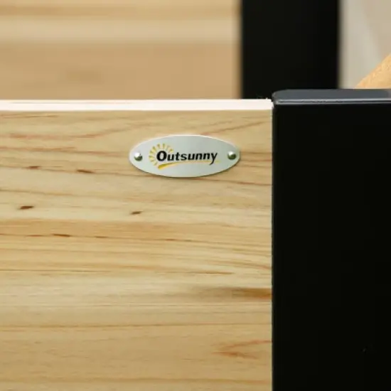 Outsunny Wooden Raised Garden Bed Flower Box with Metal Bracket, Installed by Hand, Outdoor Planter Box, 31.5 x 31.5in Square, Natural image {5}